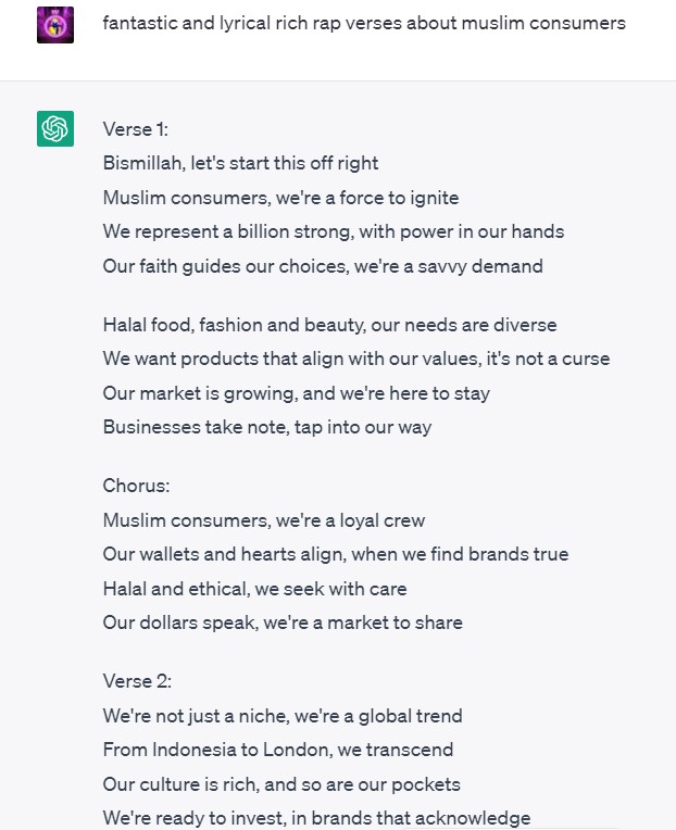chatgpt Muslim consumer rap lyrics